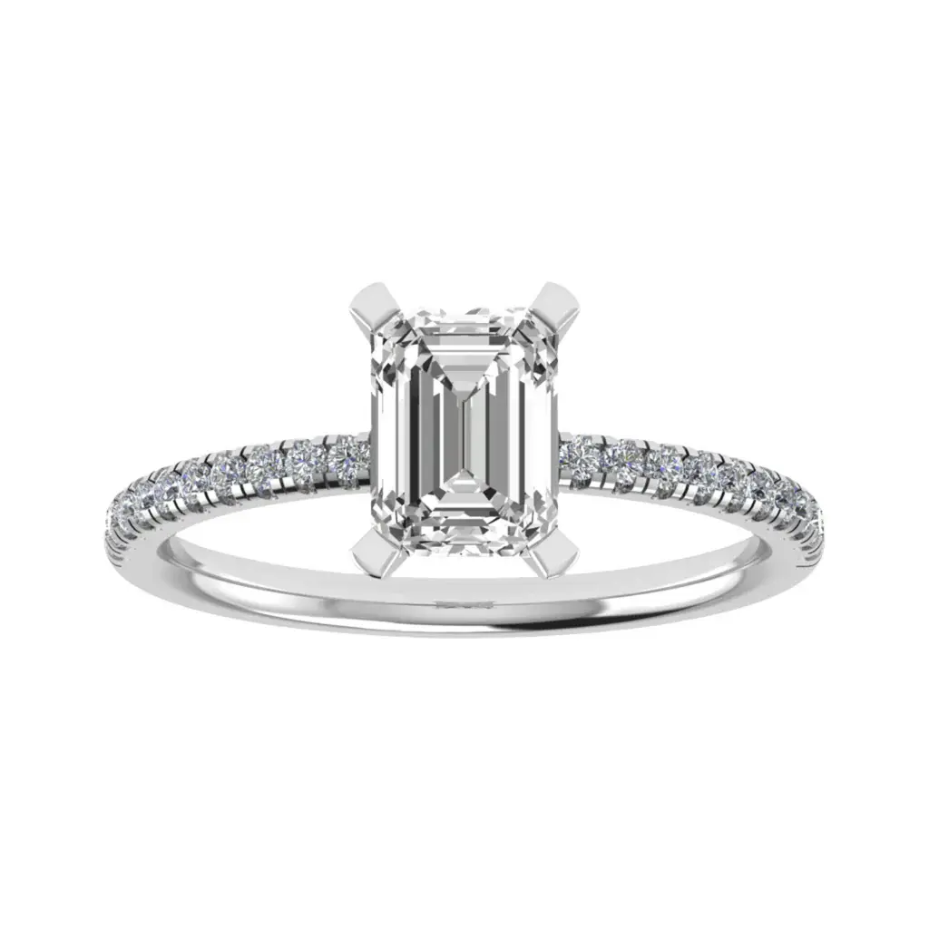Emerald Rose Gold Lab Grown Diamond Set Shoulders My Store