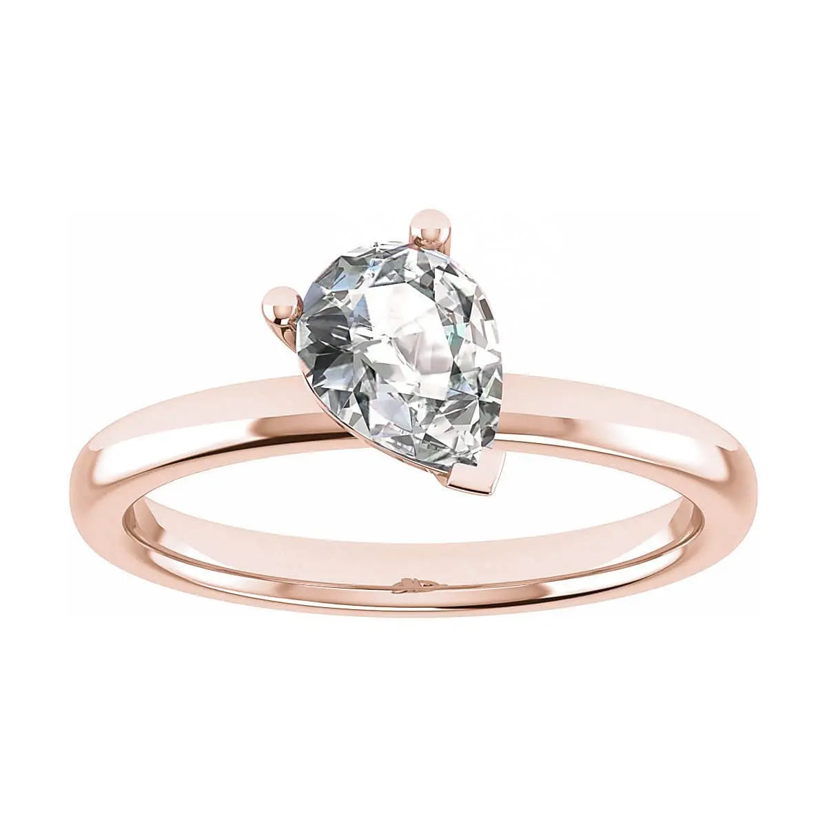 luxury pear rose gold solitaire lab grown diamond engagement ring
