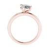 side view luxury pear rose gold solitaire lab grown diamond engagement ring
