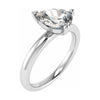 frontal side view pear white gold solitaire lab grown diamond engagement ring