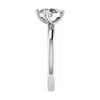side image of luxury pear white gold solitaire lab grown diamond engagement ring