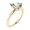 frontal side view pear yellow gold solitaire lab grown diamond engagement ring