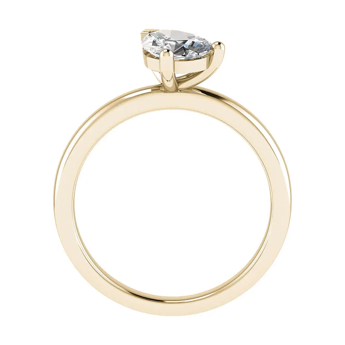 side view luxury pear yellow gold solitaire lab grown diamond engagement ring