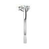 side angle of luxury pear platinum solitaire lab grown diamond engagement ring