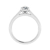 side image of luxury pear platinum solitaire lab grown diamond engagement ring