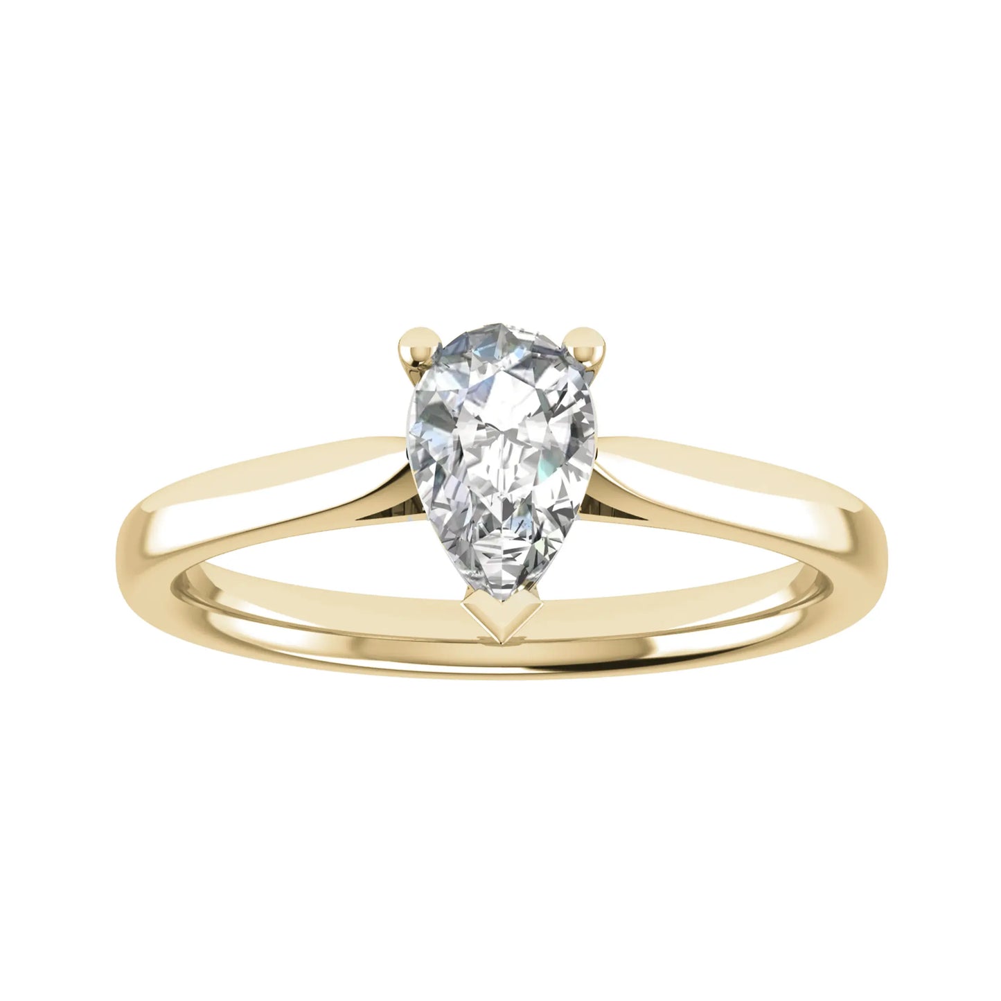 luxury pear yellow gold solitaire lab grown diamond engagement ring
