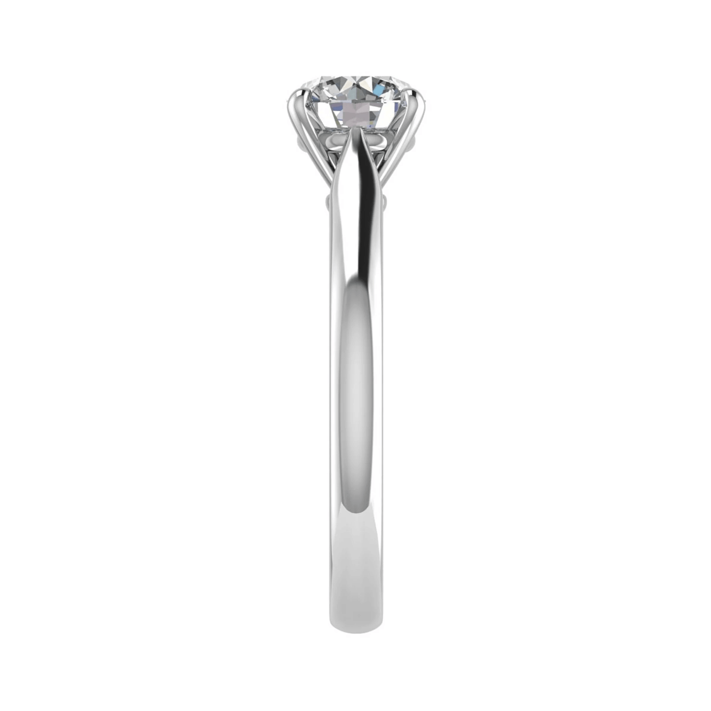 side angle luxury platinum solitaire round lab grown diamond engagement ring