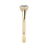 luxury yellow gold hidden halo lab grown diamond engagement ring image side on