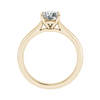 luxury yellow gold hidden halo lab grown diamond engagement ring side image