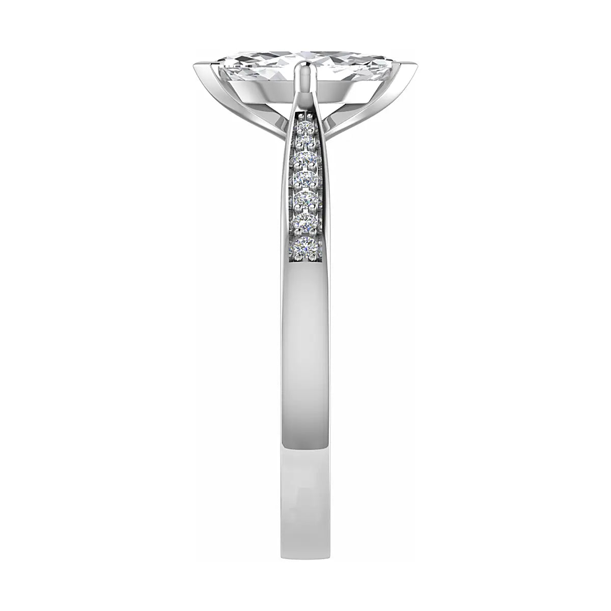 Marquise Platinum Lab Grown Diamond Set Shoulders My Store