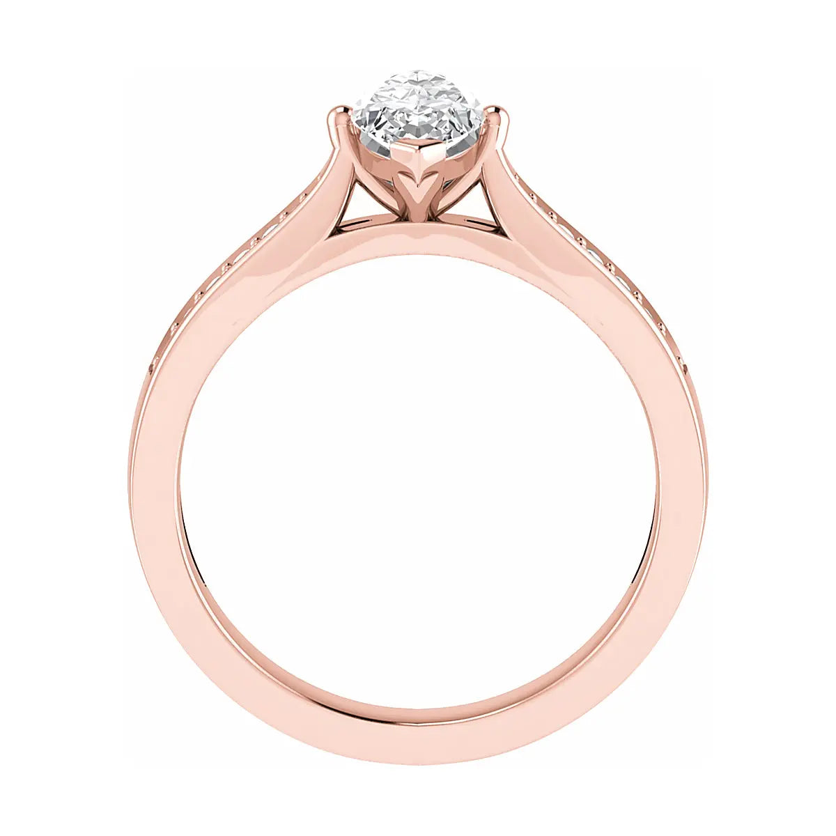 Marquise 18k Rose Gold Lab Grown Diamond Set Shoulders My Store