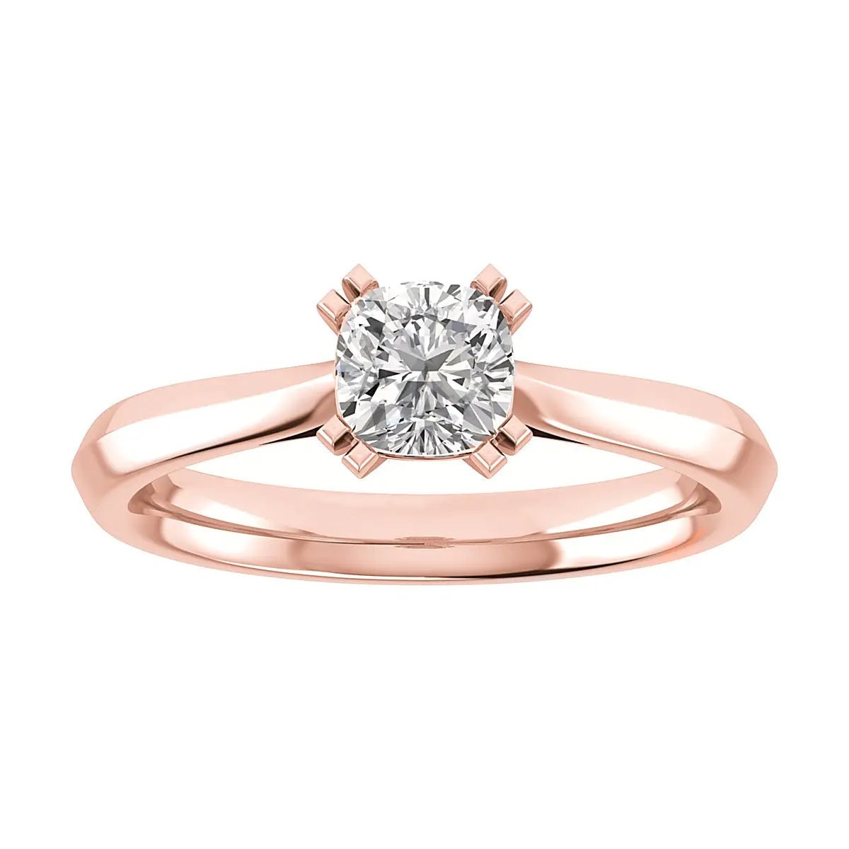 Cushion 18K Rose Gold Lab Grown Solitaire - Lester & Brown