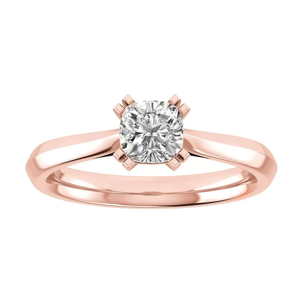 Cushion 18K Rose Gold Lab Grown Solitaire - Lester & Brown