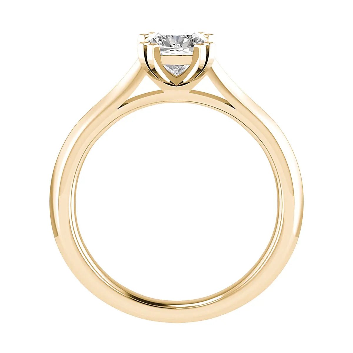 Cushion 18K Yellow Gold Lab Grown Solitaire - Lester & Brown