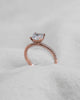 Cushion Rose Gold Lab Grown Diamond Set Shoulders (Hidden Halo) - Lester & Brown