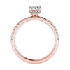 Cushion Rose Gold Lab Grown Diamond Set Shoulders (Hidden Halo) - Lester & Brown