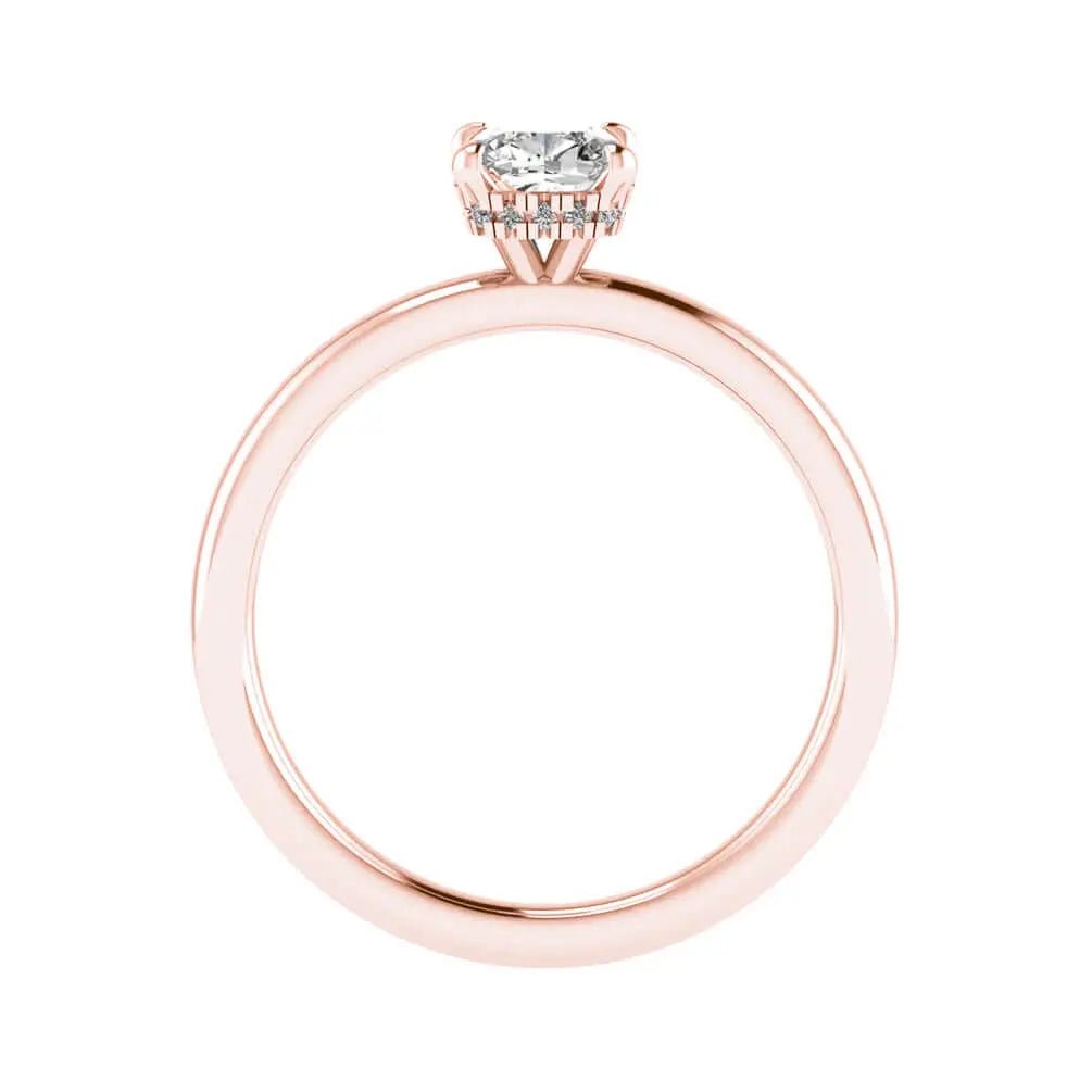 Cushion Rose Gold Lab Grown Solitaire (Hidden Halo) - Lester & Brown