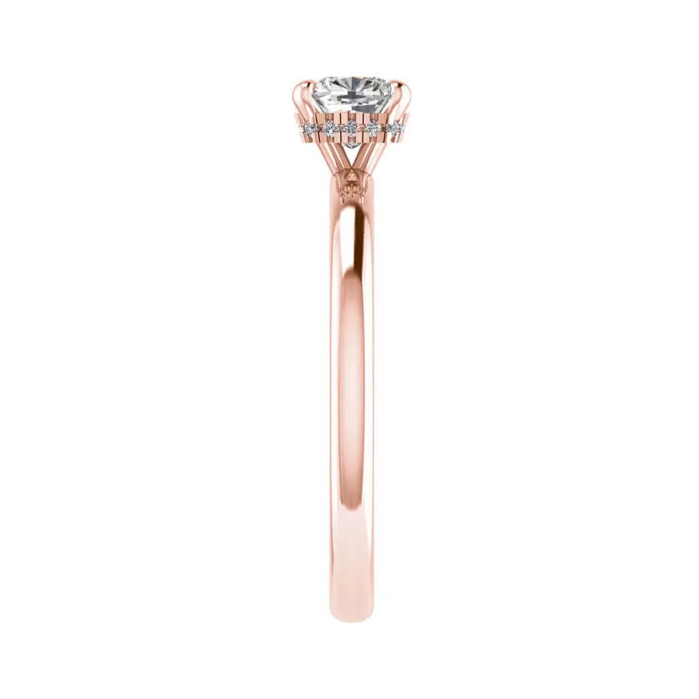 Cushion Rose Gold Lab Grown Solitaire (Hidden Halo) - Lester & Brown