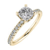 Cushion Yellow Gold Lab Grown Diamond Set Shoulders (Hidden Halo) - Lester & Brown