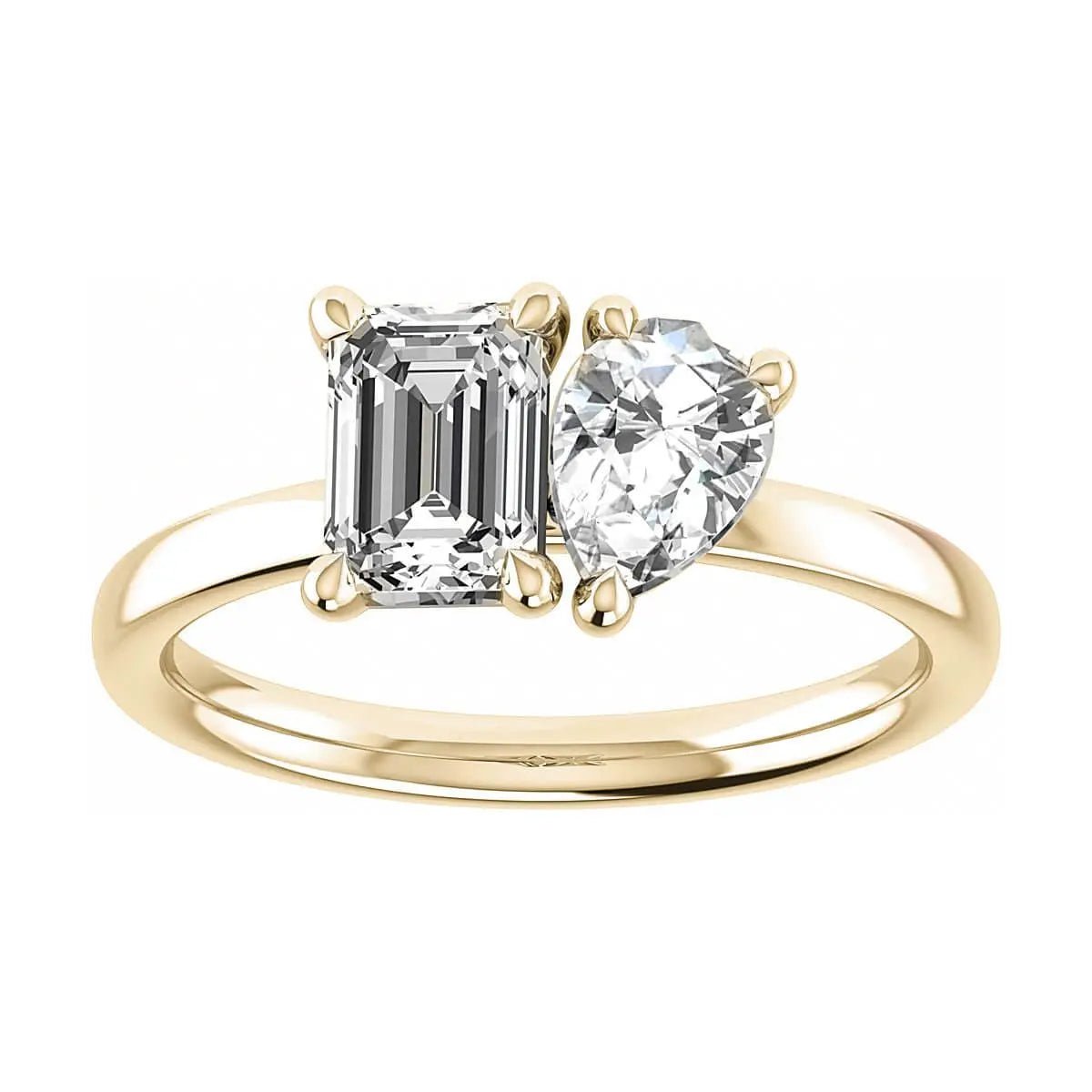 Emerald & Pear Yellow Gold Lab Grown Diamond Pair - Lester & Brown