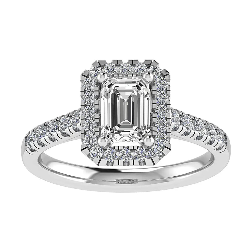 Emerald Platinum Lab Grown Diamond Halo - Lester & Brown