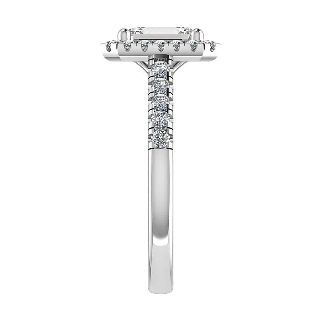 Emerald Platinum Lab Grown Diamond Halo - Lester & Brown