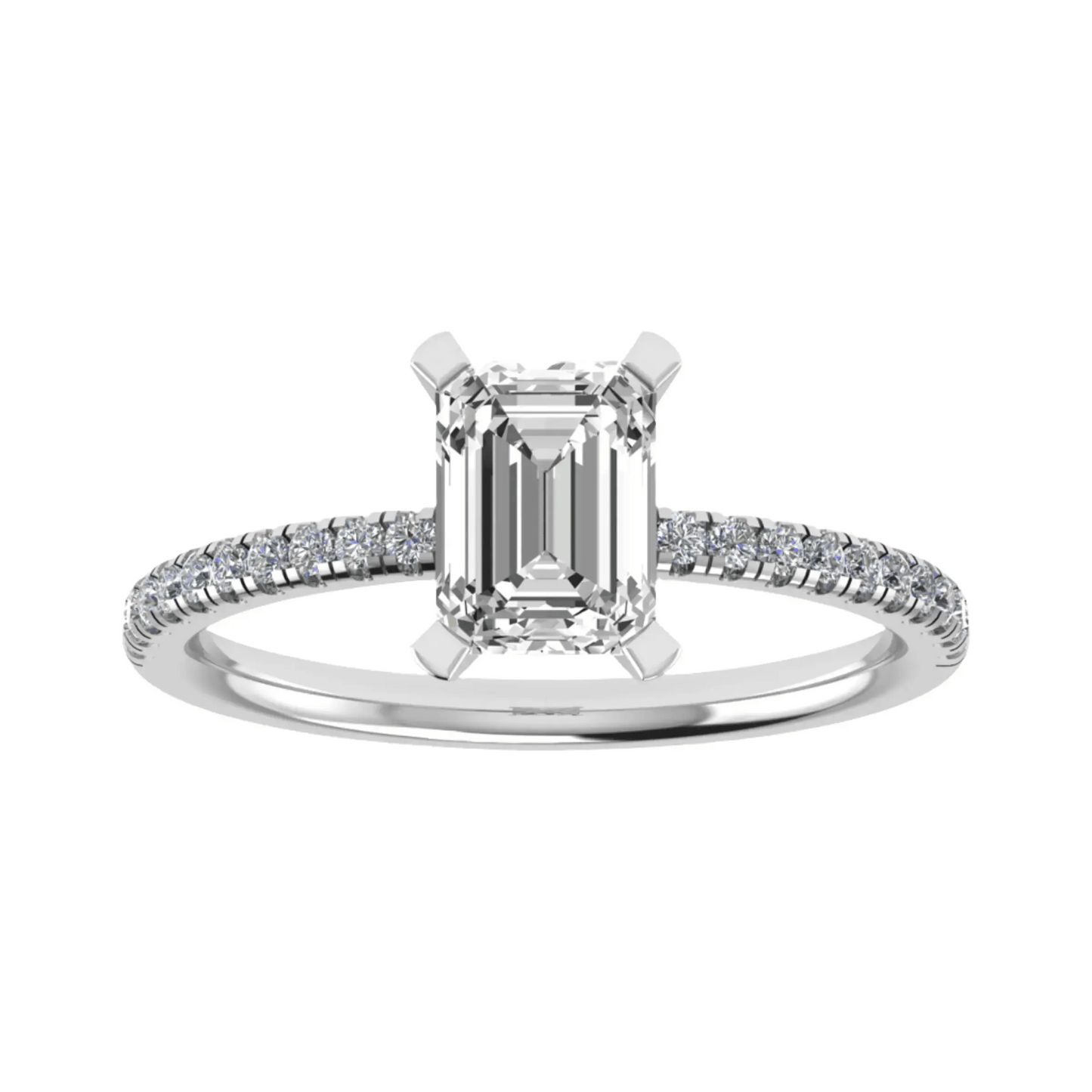 Emerald Platinum Lab Grown Diamond Set Shoulders - Lester & Brown