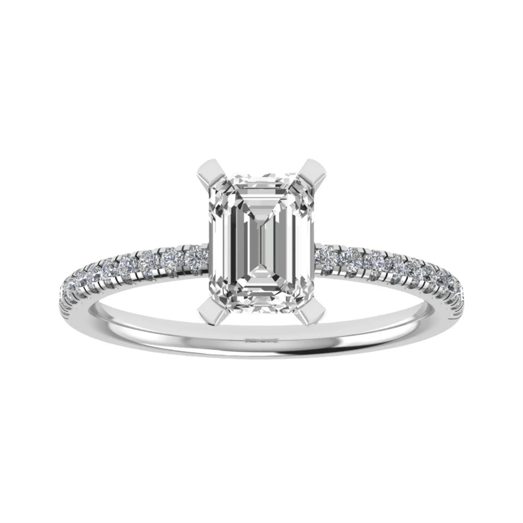 Emerald Platinum Lab Grown Diamond Set Shoulders - Lester & Brown