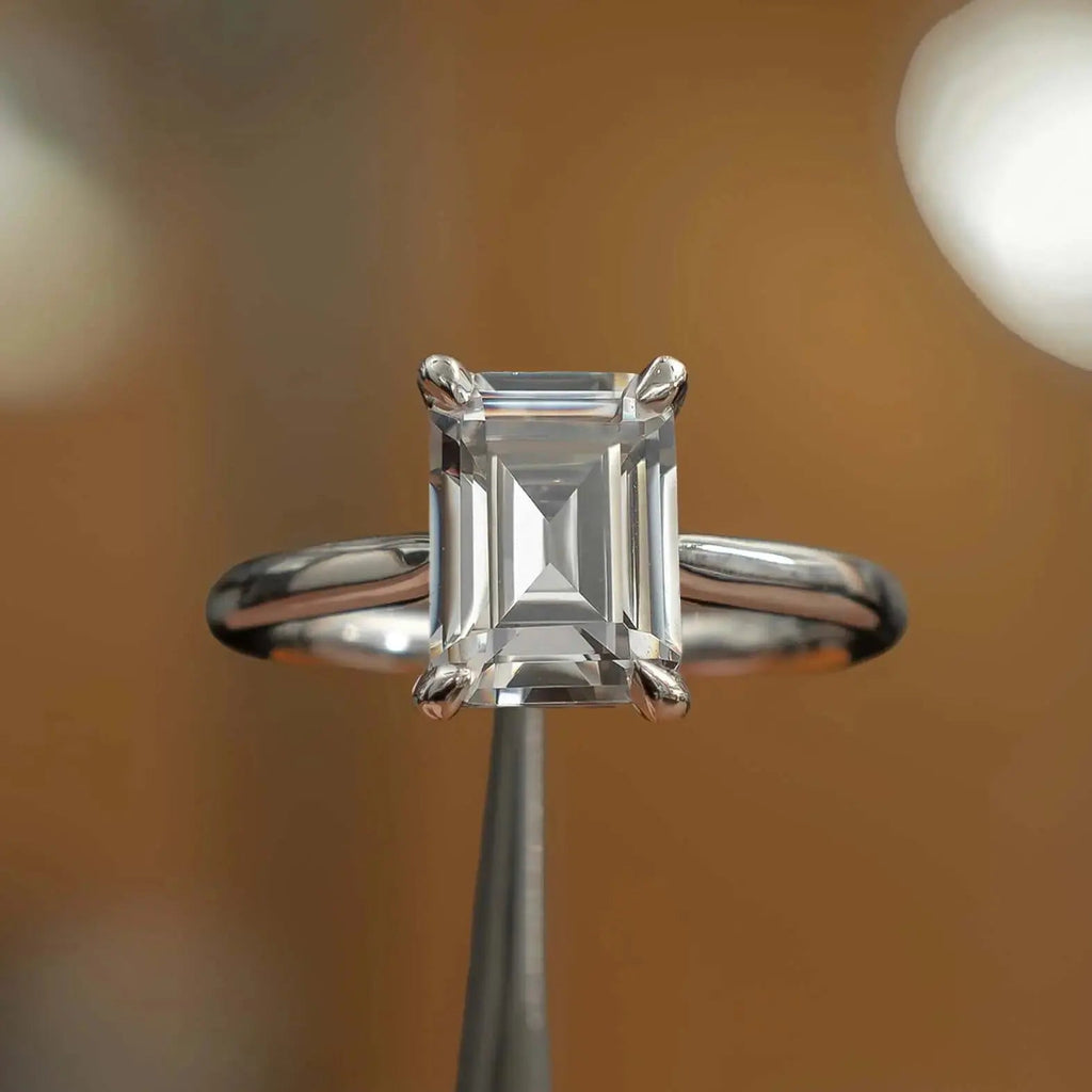 Emerald Platinum Lab Grown Diamond Solitaire - Lester & Brown