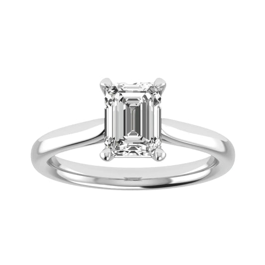 Emerald Platinum Lab Grown Diamond Solitaire - Lester & Brown