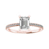 Emerald Rose Gold Lab Grown Diamond Set Shoulders - Lester & Brown