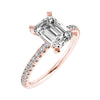 Emerald Rose Gold Lab Grown Diamond Set Shoulders - Lester & Brown