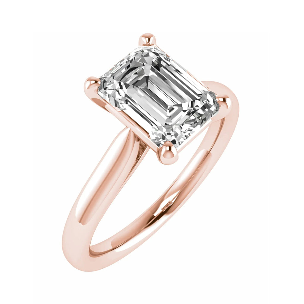 Emerald Rose Gold Lab Grown Diamond Solitaire - Lester & Brown