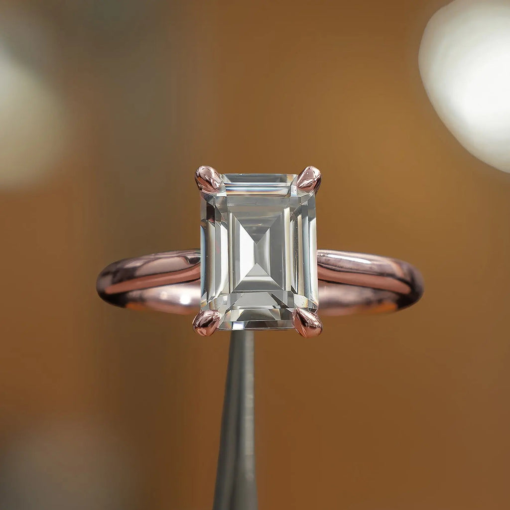Emerald Rose Gold Lab Grown Diamond Solitaire - Lester & Brown