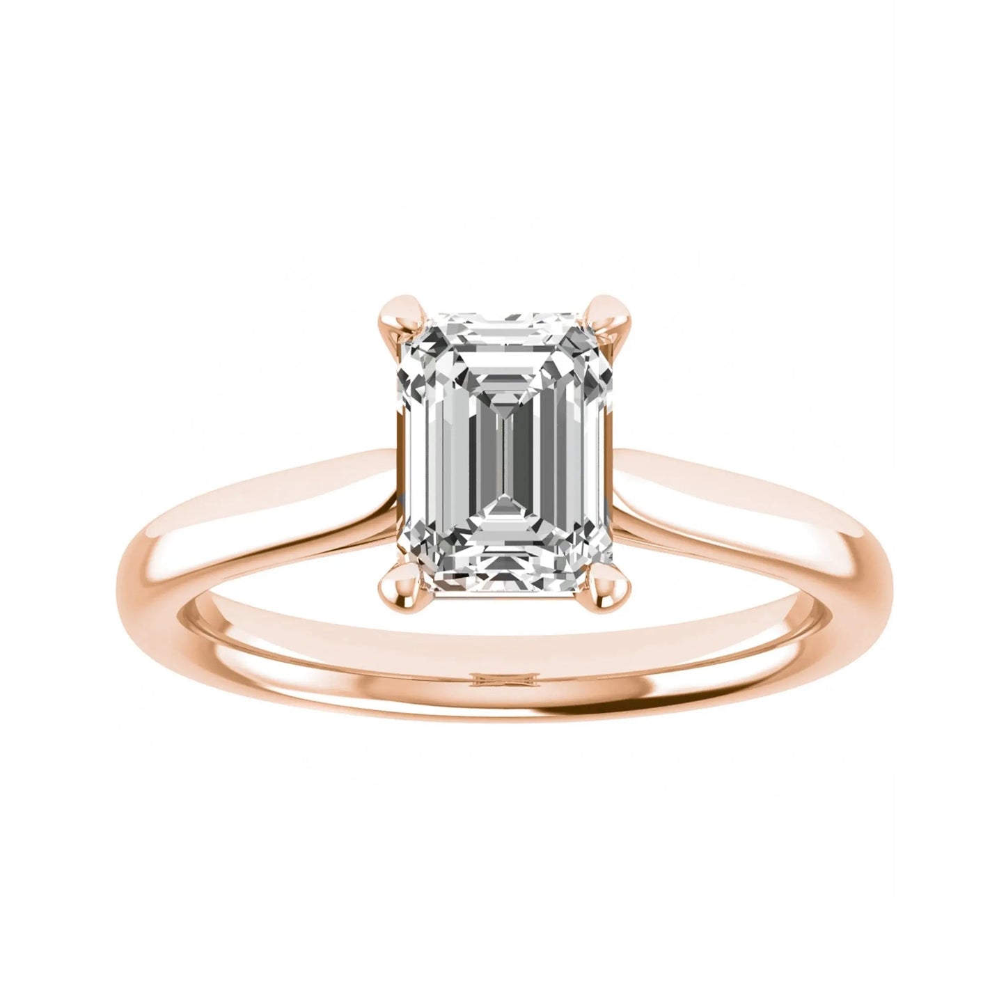 Emerald Rose Gold Lab Grown Diamond Solitaire - Lester & Brown