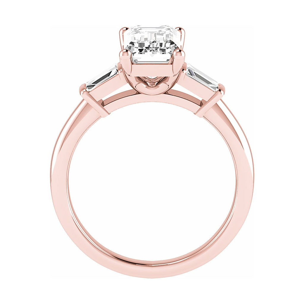 Emerald & Tapered Baguette 18K Rose Gold Lab Grown Diamond Trilogy - Lester & Brown