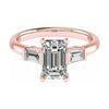 Emerald & Tapered Baguette 18K Rose Gold Lab Grown Diamond Trilogy - Lester & Brown