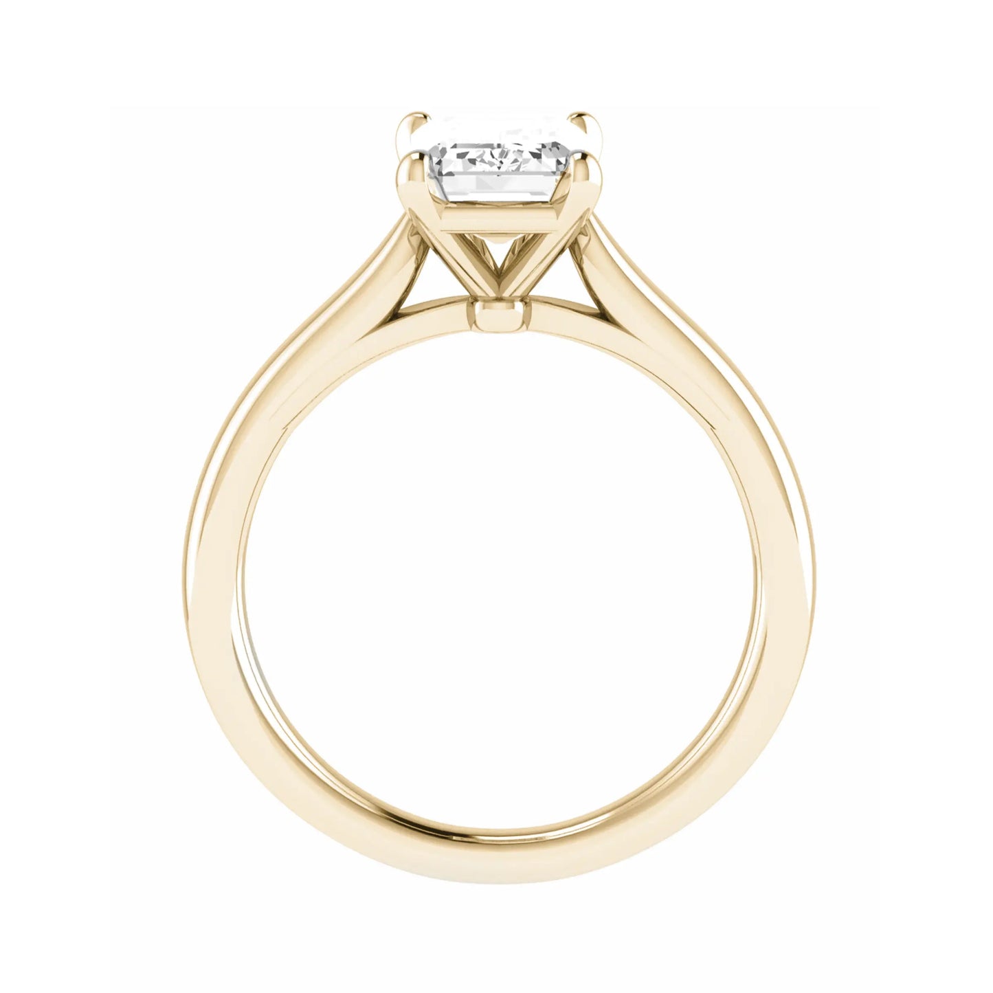 Emerald Yellow Gold Lab Grown Diamond Solitaire - Lester & Brown