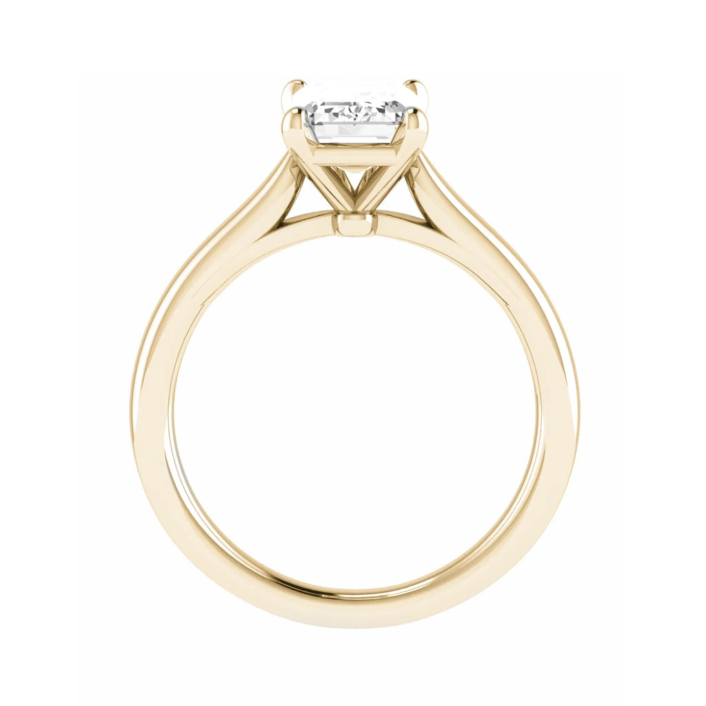 Emerald Yellow Gold Lab Grown Diamond Solitaire - Lester & Brown