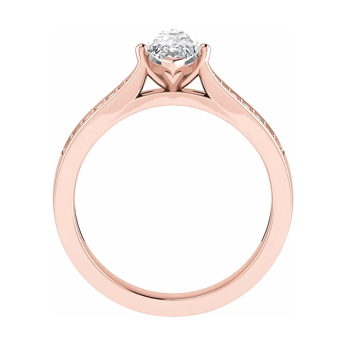 Marquise 18k Rose Gold Lab Grown Diamond Set Shoulders - Lester & Brown