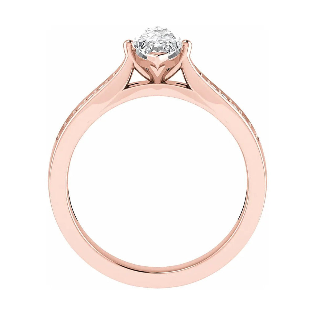 Marquise 18k Rose Gold Lab Grown Diamond Set Shoulders - Lester & Brown