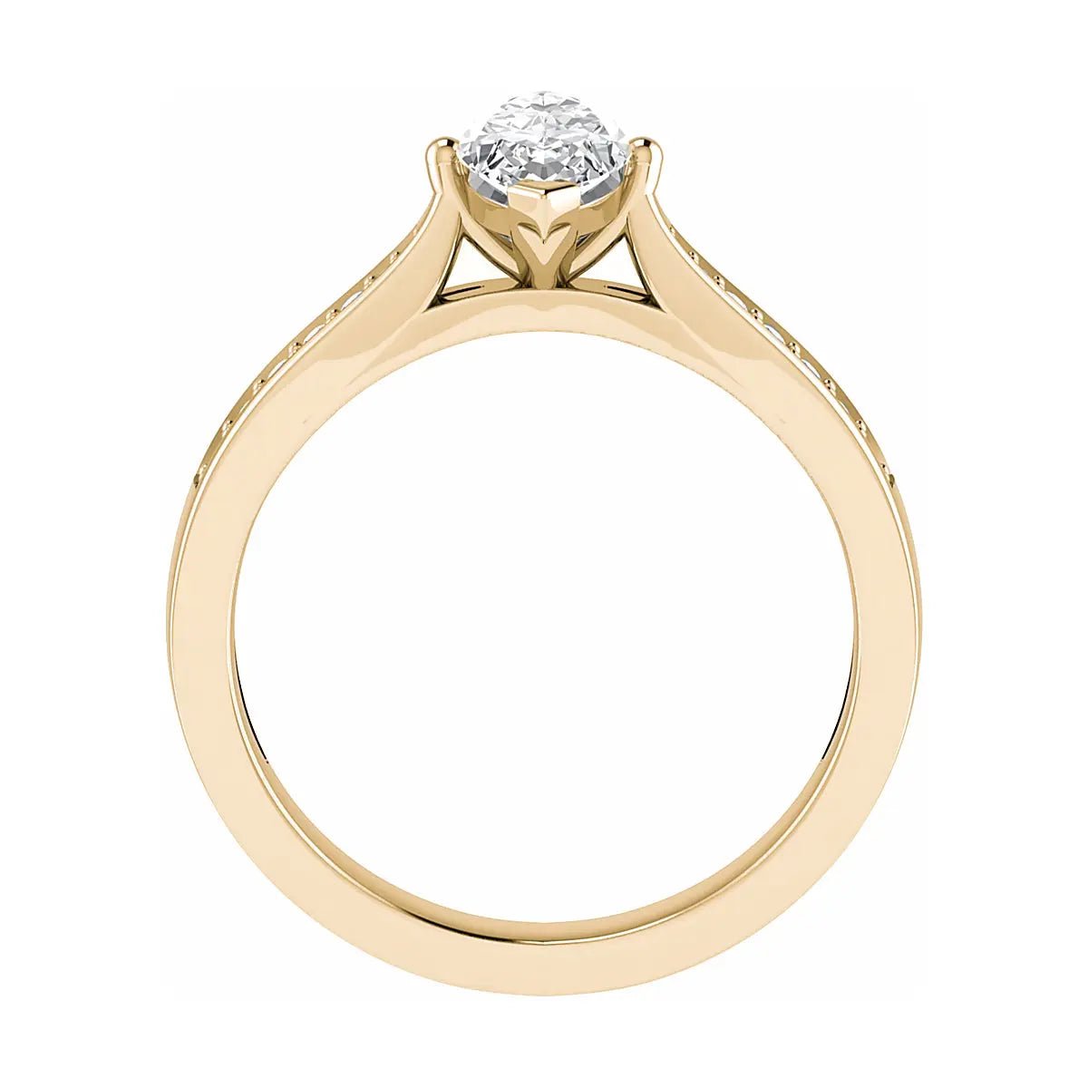 Marquise 18k Yellow Gold Lab Grown Diamond Set Shoulders - Lester & Brown