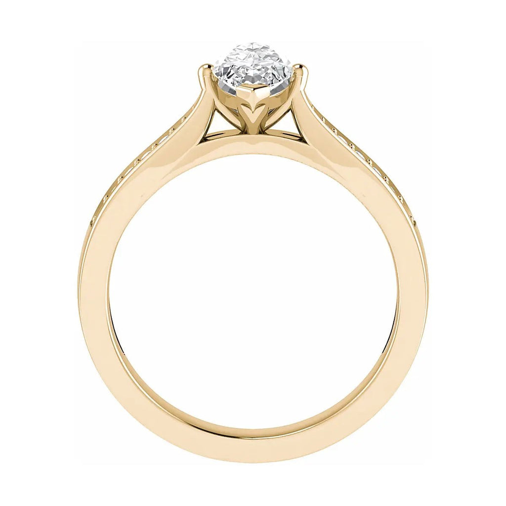 Marquise 18k Yellow Gold Lab Grown Diamond Set Shoulders - Lester & Brown