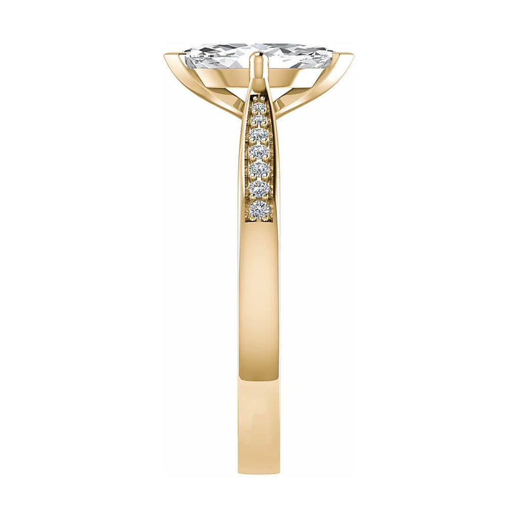 Marquise 18k Yellow Gold Lab Grown Diamond Set Shoulders - Lester & Brown