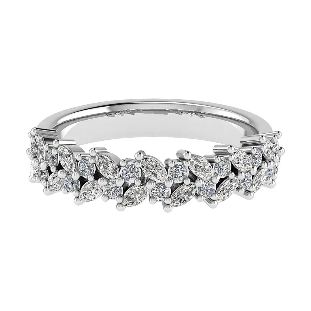 Marquise And Round Platinum Lab Grown Multi Stone Diamond Ring - Lester & Brown