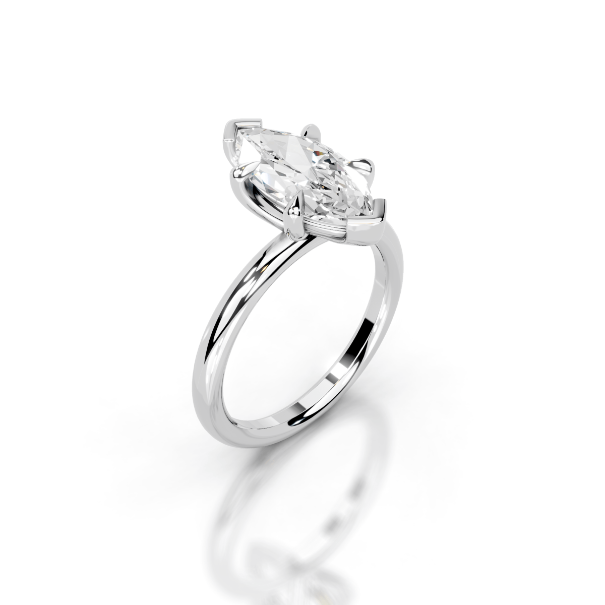 Marquise Platinum Lab Grown Diamond Engagement Ring - Lester & Brown