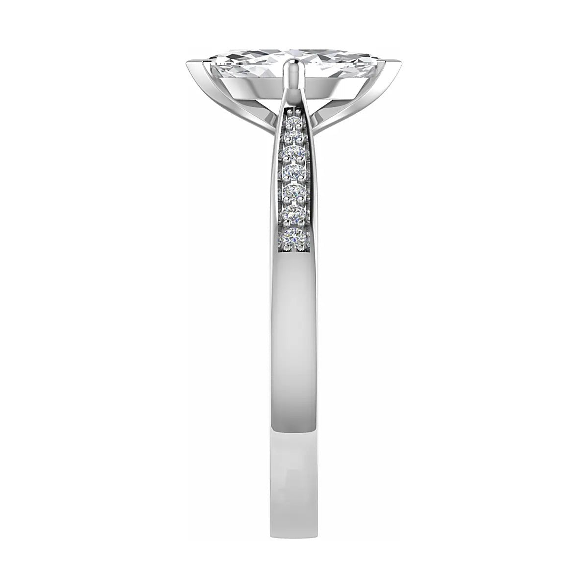 Marquise Platinum Lab Grown Diamond Set Shoulders - Lester & Brown