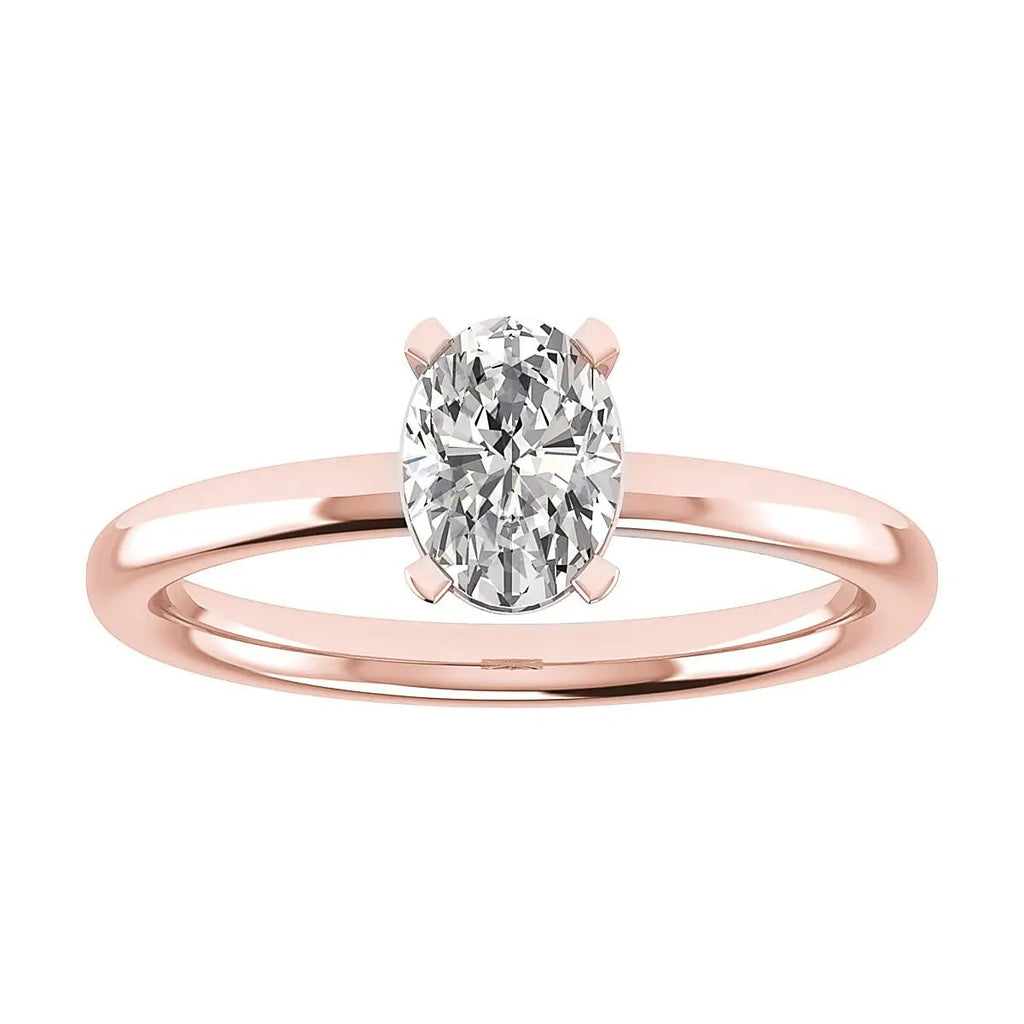 Oval Lab Grown Diamond Low Set | 18K Rose Gold - Lester & Brown