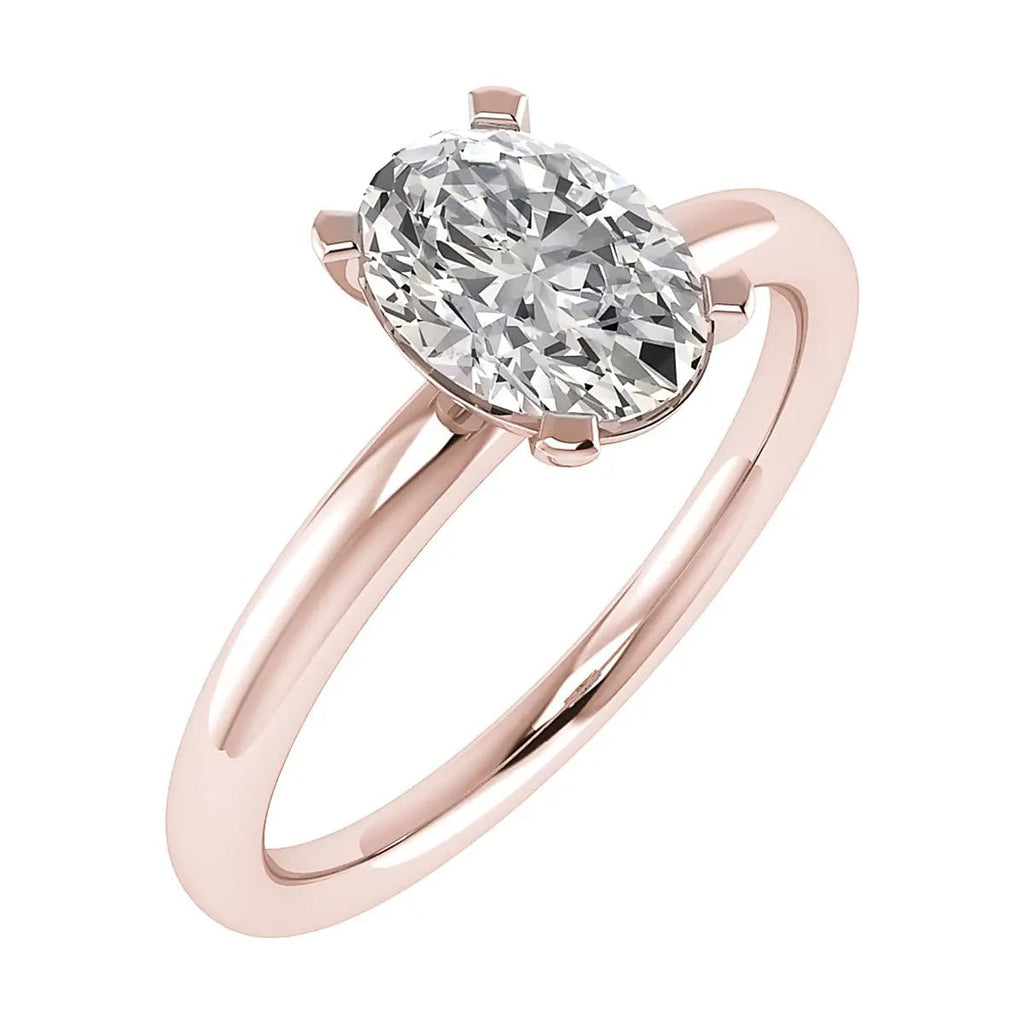 Oval Lab Grown Diamond Low Set | 18K Rose Gold - Lester & Brown