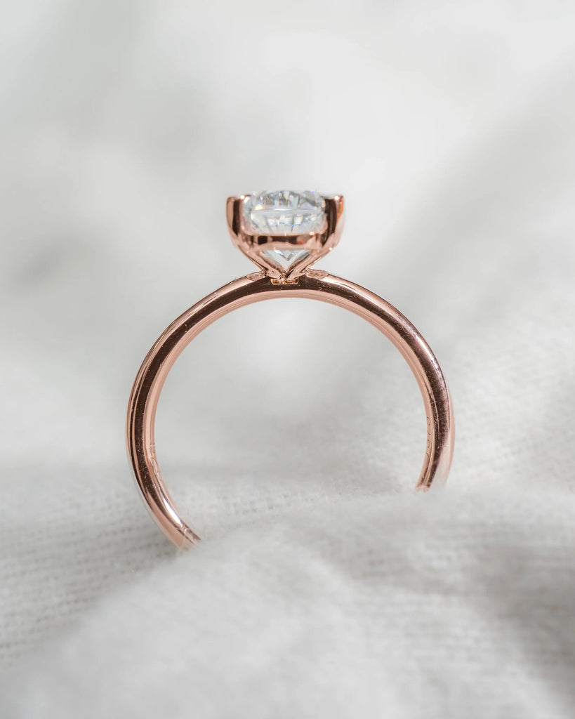 Oval Lab Grown Diamond Low Set | 18K Rose Gold - Lester & Brown